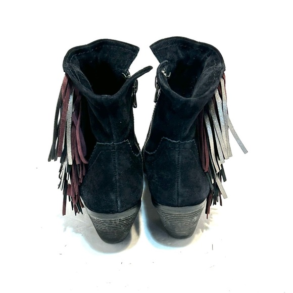 Sam Edelman Louie Ankle Cowgirl Fringe Leather Suede Black Purple Silver Sz 8.5 - Picture 4 of 14